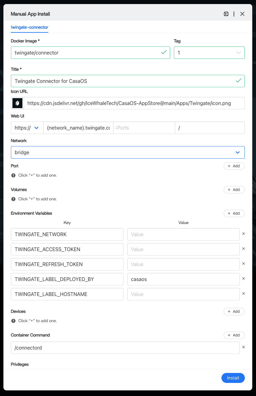 Settings Panel