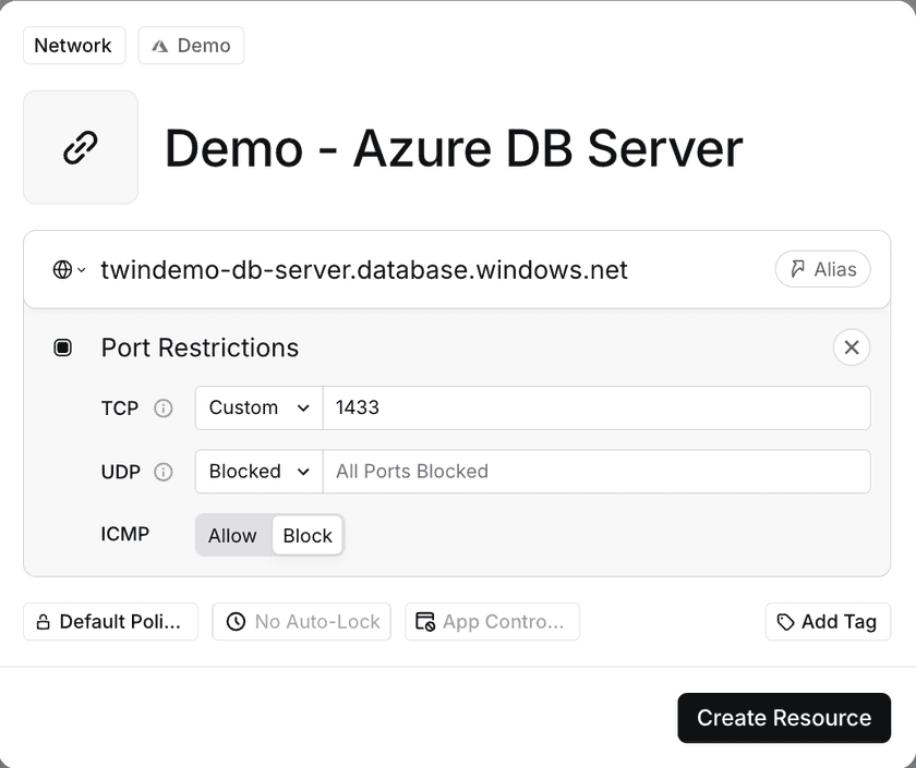 Create a Twingate Resource for DB Server