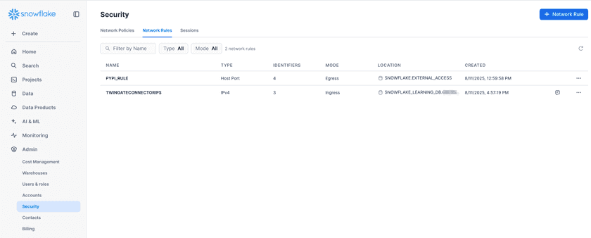 Added Twingate Connector Network Rule