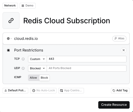 Redis Cloud Subscription CIDR Allow List