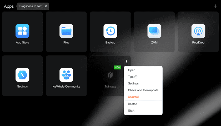 Settings Dropdown