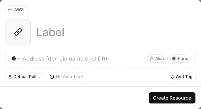 Adding tags via the Resource modal